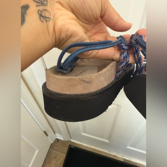 Free People Blue Rope Knotted Sandals Size 9.5 Outdoors Casual Summer Comfy - Picture 7 of 7